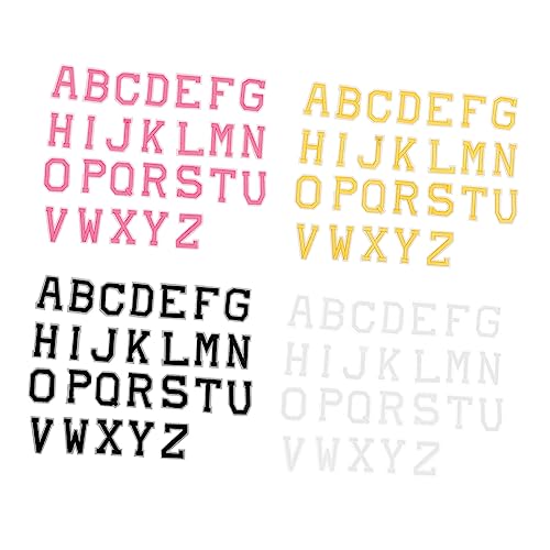 Veemoon 4Sätze Gestickte Buchstaben Patches Teiliges Eisen Applikationen Farben für Kreative Kleidungsgestaltung und DIY Projekte für Shirts Taschen und Mehr von Veemoon