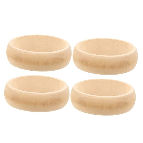 Veemoon 4Stücke Unvollendete Holzarmbänder Natürliche Runde Holzringe für DIY Handwerk für Schmuckherstellung und Bastelprojekte für Familie von Veemoon