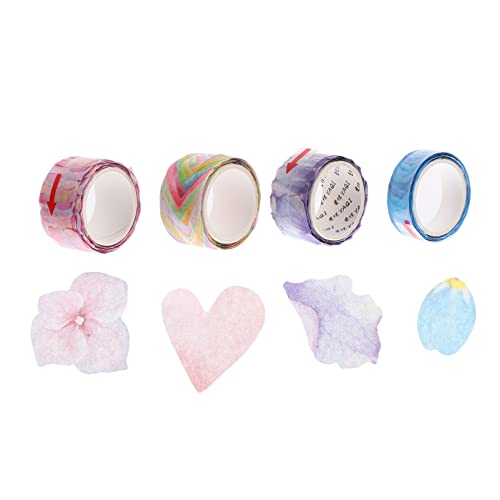Veemoon 4Stücke Washi Tape Blumenmuster Dekoratives Klebeband für Scrapbooking Journaling und DIY Projekte Aufkleber pro Abreißbar und Spurenlos von Veemoon