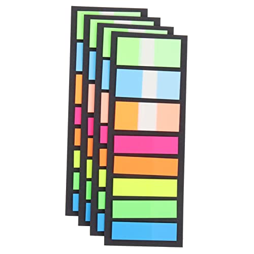 Veemoon 4Taschen Fluoreszierende Index Tabs Farbige für Büro und Schule Praktische Lesestreifen zur Besseren Notizorganisation für Anfänger von Veemoon