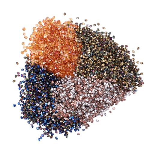 Veemoon 4er Packung Nail Tip Rhinestones Feine Maniküre Micro Zirconium Strasssteine Bunte Farben Mix Vielseitige DIY Nagelkunst Dekoration für Damen und Mädchen von Veemoon