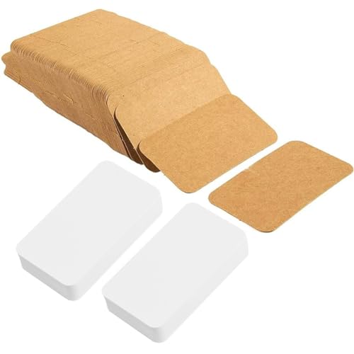 Veemoon 4er Packung Pack Leere Indexkarten aus Kraftpapier Mini Nachrichtenkarten für DIY Kreativprojekte Karten Beschriften pro Packung Weiß von Veemoon