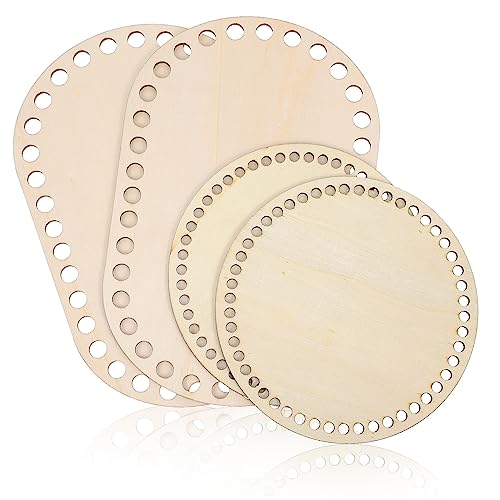 Veemoon 4er Set Korbböden Zum Häkeln – Runde Und Ovale Taschenböden in 30x10 Cm Und 40 Cm - Ideal Für DIY Häkelprojekte - Stabiler Holzboden Mit Loch Für Einfaches Flechten Veemoon 4er Set Korbböden Zum Häkeln – Runde Und Ovale Taschenböden in 30x10 Cm Und 40 Cm - Ideal Für DIY Häkelprojekte - Stabiler Holzboden Mit Loch Für Einfaches Flechten von Veemoon