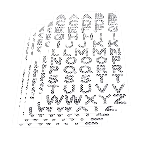Veemoon 5 Blätter Acryl Diamant Buchstaben Aufkleber Set DIY Dekorative Sticker für Bastelprojekte Sicherer Materialeinsatz Leicht Abziehbar Vielseitige Nutzung für Kleidung Karten und von Veemoon