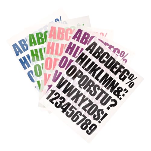Veemoon 5 Blätter Teiliges Bunte Aufbügler Buchstaben Zahlen Patches aus Langlebigem Pet für Kleidung Jeans Rucksäcke DIY Mode Vintage Bügelbilder zum Verstärken und Dekorieren von Veemoon