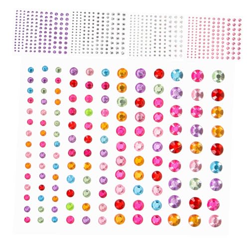 Veemoon 5 Blätter Teiliges DIY Glitzersteine Selbstklebende Gesicht Aufkleber Strasssteine Transparent und Farbige Dekoration für Party Festival Make-up Nails Craft von Veemoon