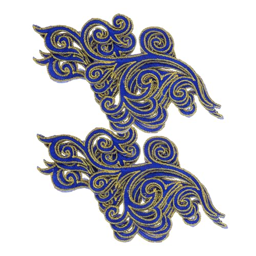 Veemoon 5 Paare Aufnäher mit Wolkenrolle als Stickerei nähen Kleidung traditionelle Stickapplikation bestickt Patch gestickter Aufbügler Nähflecken Taschenaufnäher Kleiderflicken Polyester von Veemoon