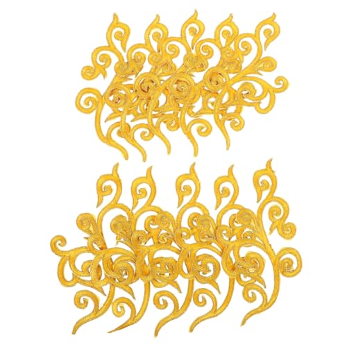 Veemoon 5 Paare Gestickter Stoffaufnäher Stickerei-Patch-Blumen Aufnäher mit Blumenapplikation Blumenflicken zum Aufbügeln Blumenapplikationen für Kleidung Polyester Gelb von Veemoon