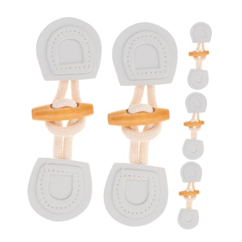 Veemoon 5 Paare Kunstleder Knebelverschluss Hornknopf Verstellbare Mantelknöpfe Ersatz Poncho Daunenjacke und Wollmantel Sichere Befestigung DIY Nähzubehör von Veemoon