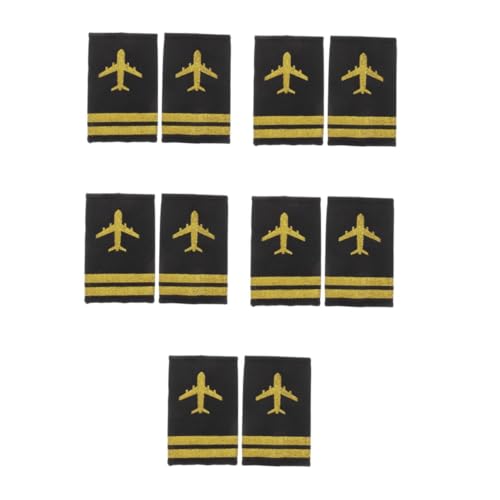 Veemoon 5 Paare Pilot Epauletten für Fluguniformen Professionelle Schulterklappen mit Klassischem Design und Langlebigem Material für und Cosplay Veranstaltungen Veemoon 5 Paare Pilot Epauletten für Fluguniformen Professionelle Schulterklappen mit Klassischem Design und Langlebigem Material für und Cosplay Veranstaltungen von Veemoon
