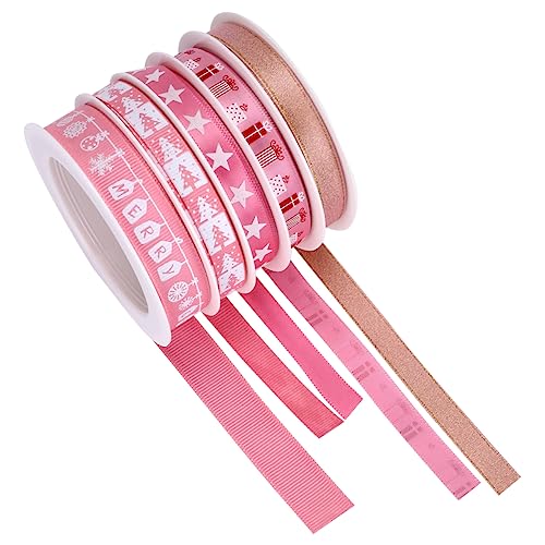 Veemoon 5 Rollen Dekorband Fröhliches Weihnachtsband Urlaub Dekorationen Gegenwärtig Basteln weihnachtsdeko geschenkband christmas dekoration hochzeitsringe dekoratives Band Stoff Rosa Veemoon 5 Rollen Dekorband Fröhliches Weihnachtsband Urlaub Dekorationen Gegenwärtig Basteln weihnachtsdeko geschenkband christmas dekoration hochzeitsringe dekoratives Band Stoff Rosa von Veemoon