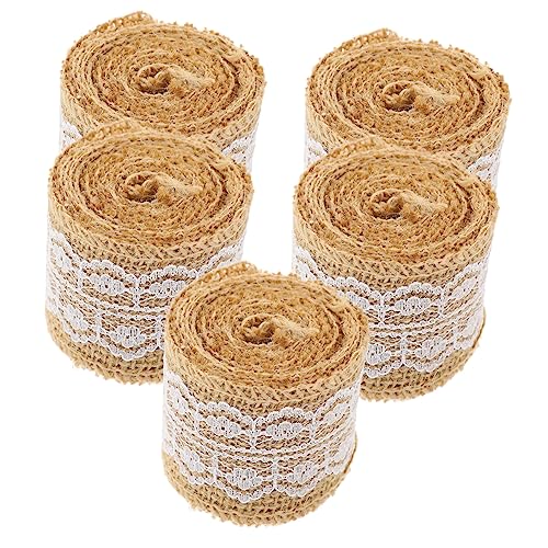 Veemoon 5 Rollen Einfarbige Leinenstreifen Dekoration Basteln Hochzeit Stoff Bänder für Handwerk ribbon bandfeile geschenksbandset rotes Band mit Draht verschleißfestes Geschenkband Jute Veemoon 5 Rollen Einfarbige Leinenstreifen Dekoration Basteln Hochzeit Stoff Bänder für Handwerk ribbon bandfeile geschenksbandset rotes Band mit Draht verschleißfestes Geschenkband Jute von Veemoon