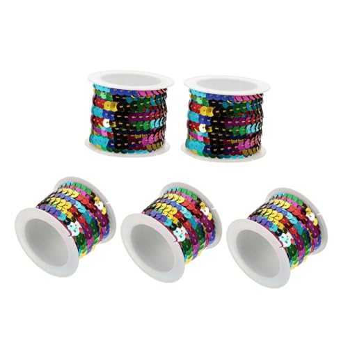 Veemoon 5 Rollen Glitzernde Pailletten Schnur Dekorationsband für DIY Projekte Kleider Bastelarbeiten für Hochzeiten Partys Floristik Veemoon 5 Rollen Glitzernde Pailletten Schnur Dekorationsband für DIY Projekte Kleider Bastelarbeiten für Hochzeiten Partys Floristik von Veemoon