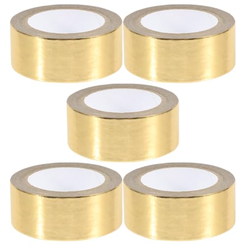 Veemoon 5 Rollen Gold Foil Washi Tape Set Dekoratives Klebeband für Scrapbooking Journaling und Diy Projekte Selbstklebendes Papierband für Kreative Bastelideen Geeignet für Schüler von Veemoon