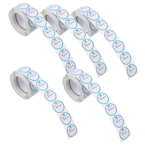 Veemoon 5 Rollen Runde Aufkleber mit Selbstklebende für Konservengläser für Kleine Unternehmen und Verpackungen von Handgemachten Produkten Veemoon 5 Rollen Runde Aufkleber mit Selbstklebende für Konservengläser für Kleine Unternehmen und Verpackungen von Handgemachten Produkten von Veemoon