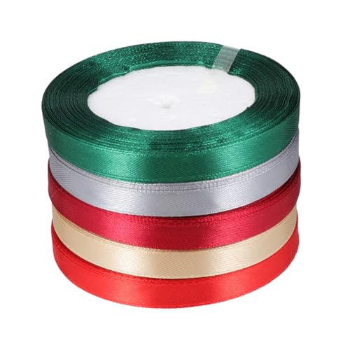 Veemoon 5 Rollen Satinbänder Breit Farbenfrohe Geschenkverpackungsbänder Weiche Wiederverwendbare DIY dekobänder für Weihnachten Party Basteln Blumen Hochzeit Farben Veemoon 5 Rollen Satinbänder Breit Farbenfrohe Geschenkverpackungsbänder Weiche Wiederverwendbare DIY dekobänder für Weihnachten Party Basteln Blumen Hochzeit Farben von Veemoon