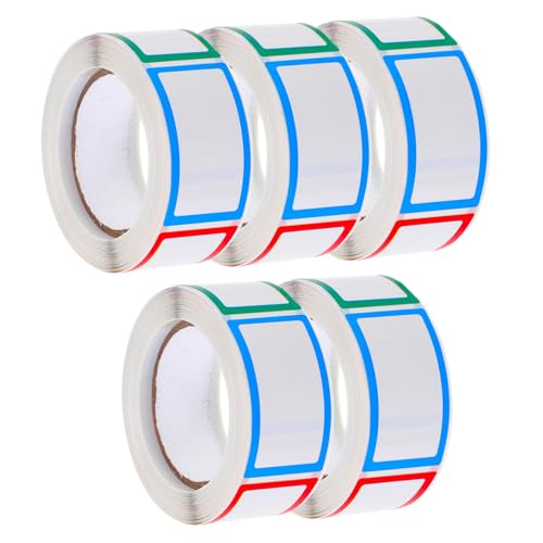 Veemoon 5 Rollen Selbstklebende Blanko Etiketten für Flaschen Kleine Flaschenaufkleber DIY Notizaufkleber Vielseitige Klebeetiketten für Vorratsdosen und Küchenbeschriftung Veemoon 5 Rollen Selbstklebende Blanko Etiketten für Flaschen Kleine Flaschenaufkleber DIY Notizaufkleber Vielseitige Klebeetiketten für Vorratsdosen und Küchenbeschriftung von Veemoon