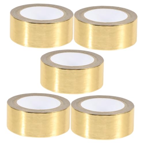 Veemoon 5 Rollen Washi Tape Set mit Dekoratives Klebeband für Scrapbooking Journaling und Geschenkverpackungen Goldfolie Selbstklebend und Einfach Anzuwenden von Veemoon