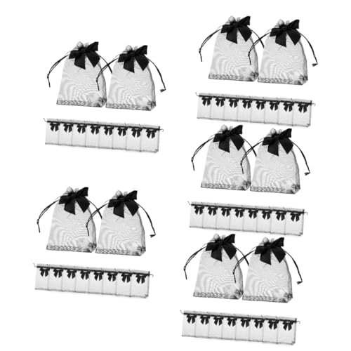 Veemoon 5 Sätze Aufbewahrungstasche Gemustert Organzabeutel Groß Favorisieren Hochzeit Schier Stoff Partytaschen Mit Kordelzug Kleine Taschen Black 10 Stück * 5 von Veemoon