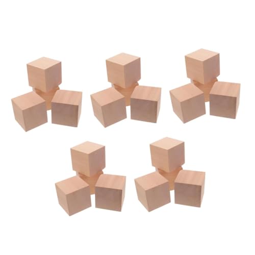 Veemoon 5 Sätze Blockblöcke Holzblöcke Für Kunsthandwerk Holzdekoration Holzblöcke Für Lehrmittel Holzhandwerk Farbig Gebäude Name Leere Holzklötze Unfertige Holzwürfel 4 Stück * 5 von Veemoon