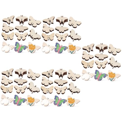 Veemoon 5 Sätze Holz Schmetterlinge Unbehandelte Holzausschnitte Für Diy Projekte Und Festtagsdekoration Bastelbedarf Robustem Holz Für Ideen 54 Stück * 5 von Veemoon