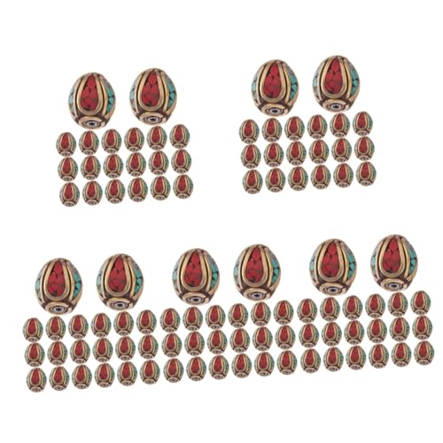 Veemoon 5 Sätze Tibetan Style Spacer Beads Handgefertigte Buddha Lochperlen Messing Mit Türkis Für Diy Schmuckprojekte Armbänder Und Mehr 20 Stück * 5 von Veemoon