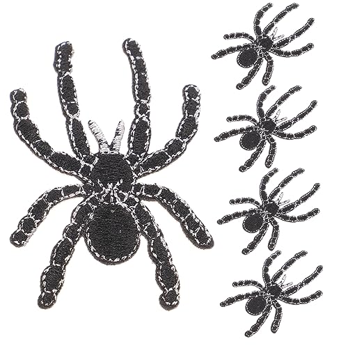 Veemoon 5 Stck Teiliges Gestickter Spinnen Patches Detailreiche DIY Nähapplikationen Kleine Dekorative Aufnäher für Kleidung Vielseitig für Alltag Halloween Partys und Geschenke Geeignet von Veemoon