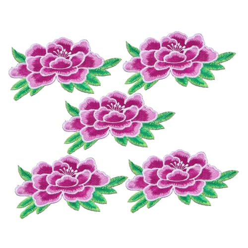 Veemoon 5 Stück Blumen Bestickte Applikationen Eisen Patches für Kleidung Taschen Hüte Diy Dekoration Kleine Mittelgroße Lila Patches für Reparaturen und Kreative Designs von Veemoon