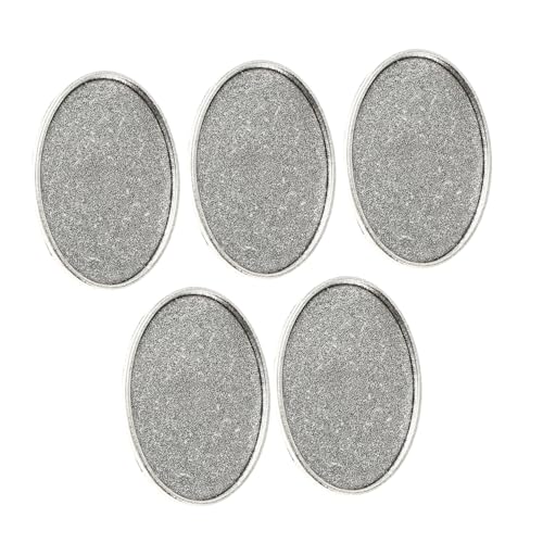 Veemoon 5 Stück Brosche Zubehör Broschenfassung brosche nadel basis Schmuckzubehör Leerzeichen Brosche Cabochon Schmucknadel Antikes Schmucktablett Silberbrosche Silver von Veemoon