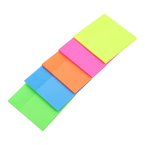 Veemoon 5 Stück Bunte Selbstklebende Haftnotizen Transparente Memo Sticker für Schule Büro pro Packung Hochwertiges Pet Material Beschriften und Markieren von Veemoon