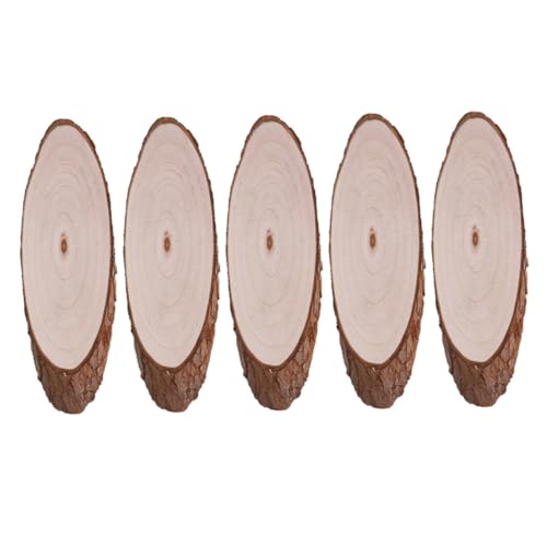 Veemoon 5 Stück Dekorative Ovale Holzstücke Unvollendete DIY Holzschneider für Kreative Malprojekte Breit und für Wand und Partydekoration von Veemoon