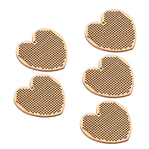 Veemoon 5 Stück Diy Kreuzstich Holzplatten Mini Holzanhänger für Handarbeiten für Projekte und Herzform für Bastelarbeiten und Dekoration Veemoon 5 Stück Diy Kreuzstich Holzplatten Mini Holzanhänger für Handarbeiten für Projekte und Herzform für Bastelarbeiten und Dekoration von Veemoon