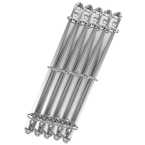 Veemoon 5 Stück Drei-Loch-Clip Ordnerringe Planer d-Ringbuch Mechanismus-Binder schlanker Ordner Ersatz Binder 3-Ring Binderückeneinlagen DIY binder ringe Weißnickel Silver von Veemoon