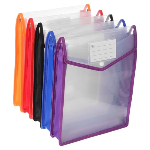 Veemoon 5 Stück Dreidimensionale Dokumententasche Dateitasche Dateiordner in Buchstabengröße Dokument Organizer Ordner Papier-organizer-ordner Dateiorganisator Pp von Veemoon