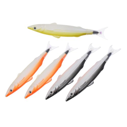 Veemoon 5 Stück Fischballstift Neuheit Schulbedarf Kawaii Kugelschreiber Neuartige Kugelschreiber Neuartige Fischstifte Kreative Fischstifte Signierstifte Fischwandel Schreibstift Plastik von Veemoon