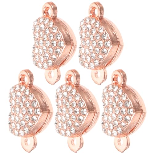Veemoon 5 Stück Herz Magnetverschluss für Armbänder und Roségold DIY Schmuckzubehör Einfach zu Bedienen für Schmuckherstellung Magnetische Verbindung für Armbänder und Ketten Veemoon 5 Stück Herz Magnetverschluss für Armbänder und Roségold DIY Schmuckzubehör Einfach zu Bedienen für Schmuckherstellung Magnetische Verbindung für Armbänder und Ketten von Veemoon