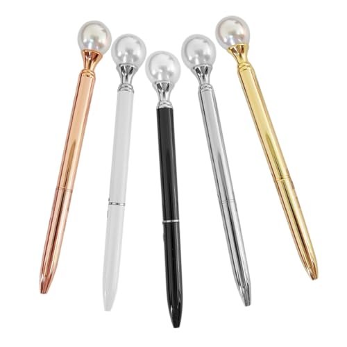 Veemoon 5 Stück Kugelschreiber aus Metall Notizbuch-Kugelschreiber Stifte aus Metall tragbarer Schreibstift ausgefallener Stift praktische Kugelschreiber Schreibzubehör Imitationsperlen Veemoon 5 Stück Kugelschreiber aus Metall Notizbuch-Kugelschreiber Stifte aus Metall tragbarer Schreibstift ausgefallener Stift praktische Kugelschreiber Schreibzubehör Imitationsperlen von Veemoon