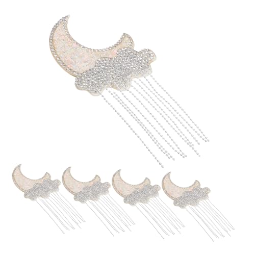 Veemoon 5 Stück Mond Wolken Strass Patches mit Quaste Selbstklebende Hitzebeständige Applikationen für Kleidung Taschen Handyhüllen Dekorative Reparatur Badges DIY Zubehör Veemoon 5 Stück Mond Wolken Strass Patches mit Quaste Selbstklebende Hitzebeständige Applikationen für Kleidung Taschen Handyhüllen Dekorative Reparatur Badges DIY Zubehör von Veemoon