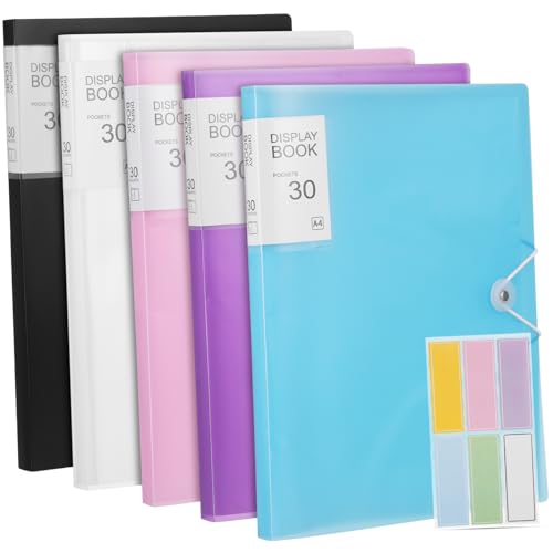 Veemoon 5 Stück Ordner anzeigen groß Binder-Organisation Wichtiger Dokumenten-Organizer binden Schule Plastikbinder Wichtiger Dokumentenordner Ordnerhüllen Buchbinder pp von Veemoon