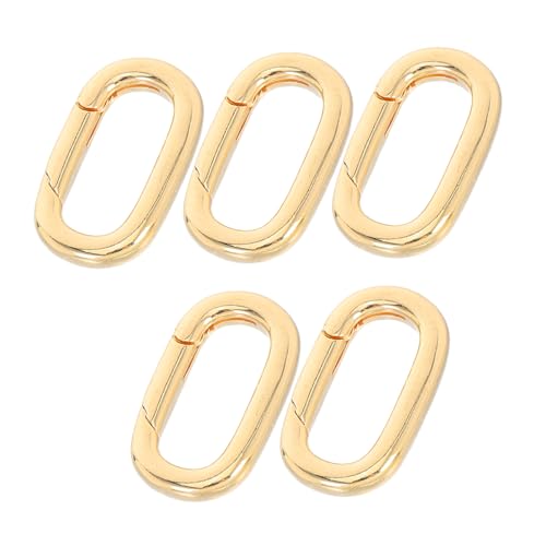 Veemoon 5 Stück Ovale Schmuckverbinder Kupfer mit Sicherem Karabiner Verschluss Leichter Diy Anhänger und Armband Connector für Halsketten Armbänder Schlüsselanhänger Vergoldet Veemoon 5 Stück Ovale Schmuckverbinder Kupfer mit Sicherem Karabiner Verschluss Leichter Diy Anhänger und Armband Connector für Halsketten Armbänder Schlüsselanhänger Vergoldet von Veemoon