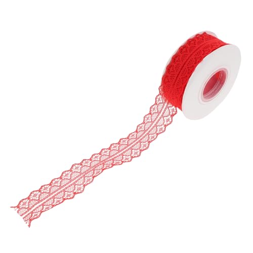 Veemoon 5 Stück Rote Vintage Spitzenband mit Floraler Spitze Breit Lang Vielseitiges Stoff-spitzenband für Geschenkverpackungen Hochzeitsschmuck Diy-nähprojekte und Festliche Dekorationen von Veemoon