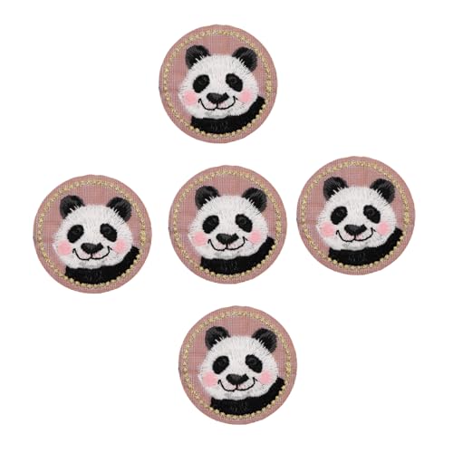 Veemoon 5 Stück Teiliges Bügelbild Panda Aufnäher Süße DIY Stickflecken für Kleidung Taschen Hüte Hautfreundlich Einfach Aufzubügeln Vielseitig für Reparatur und Dekoration von Veemoon