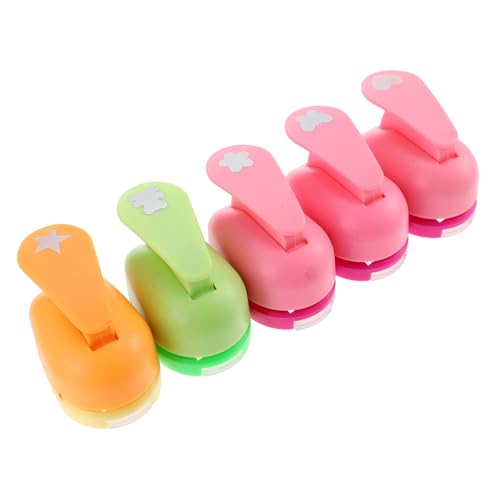Veemoon 5 Stück Teiliges Cartoon Papierstanzer Ausstanzer für DIY Basteln Scrapbooking Handliche Motivlocher mit Ergonomischem Griff für Schule und Zuhause Vielseitiges Zufällige Farbe von Veemoon