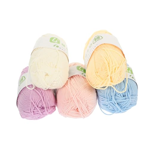 Veemoon 5 Stück Teiliges Dickes Weiches Baumwollgarn zum Häkeln und Stricken Fädige Mittlere Stärke Vielseitig für DIY Projekte Handgestricktes Garn für Pullover Hüte und von Veemoon