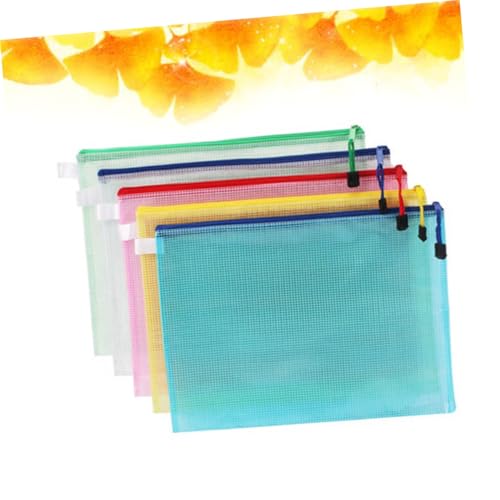 Veemoon 5 Stück Teiliges Dokumententaschen PVC Mesh mit Reißverschluss Wasserfeste und Reißfeste Aufbewahrungstaschen in Weiß Gelb Grün Blau Praktischer Organizer für Büro Schule und Veemoon 5 Stück Teiliges Dokumententaschen PVC Mesh mit Reißverschluss Wasserfeste und Reißfeste Aufbewahrungstaschen in Weiß Gelb Grün Blau Praktischer Organizer für Büro Schule und von Veemoon