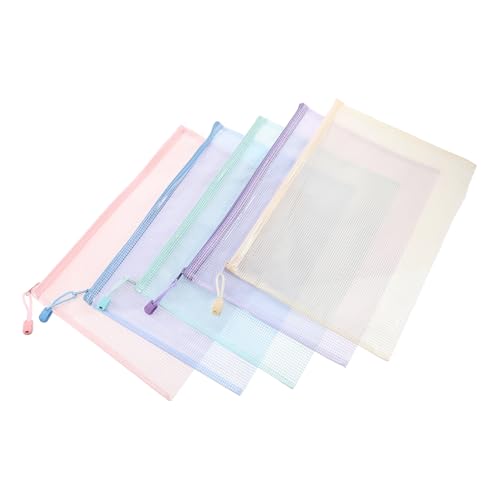 Veemoon 5 Stück Teiliges Dokumententaschen aus Wasserdichtem PVC Mesh mit Reißverschluss Transparente Aufbewahrungstaschen für Büro Schule und Reisen Große Kapazität zur Sicheren Ablage von Veemoon