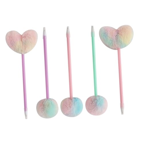 Veemoon 5 Stück Teiliges Flauschige Kugelschreiber mit Herz Pompom für Kreative Niedliche Schreibgeräte und für Schule Basteln und Notizen Veemoon 5 Stück Teiliges Flauschige Kugelschreiber mit Herz Pompom für Kreative Niedliche Schreibgeräte und für Schule Basteln und Notizen von Veemoon