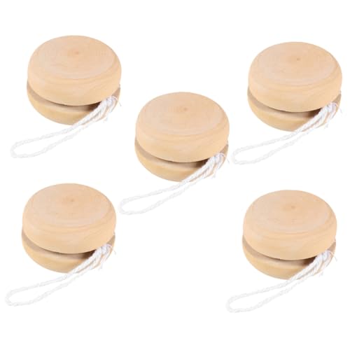 Veemoon 5 Stück Teiliges Holz yo yo ball Bemalen DIY Graffiti für Partydeko und Geschenkideen Unbemalt Langlebig Sicher für Basteln und Künstler Geschenke von Veemoon