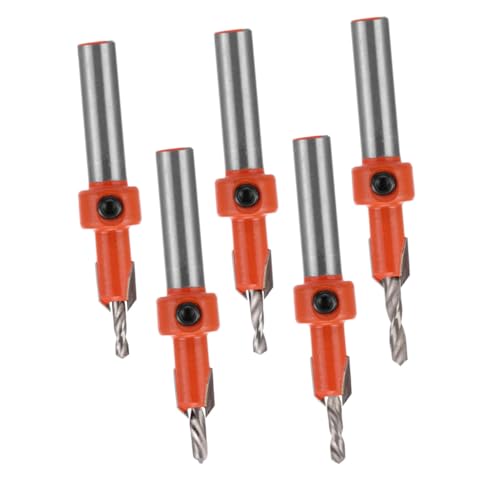 Veemoon 5 Stück Teiliges Holzsenkbohrer Set mit Gestuftem Design Selbstschneidend für Präzises und Sicheres Schrauben für Möbelbau Holzarbeiten und DIY Projekte von Veemoon