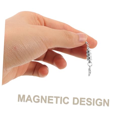 Veemoon 5 Stück Teiliges Magnetischer Schmuckverschluss aus Glänzende Runde Magnetverschluss Verbinder für Halsketten und Armbänder DIY Bastelzubehör Einfache Einhandbedienung Silberfarben von Veemoon
